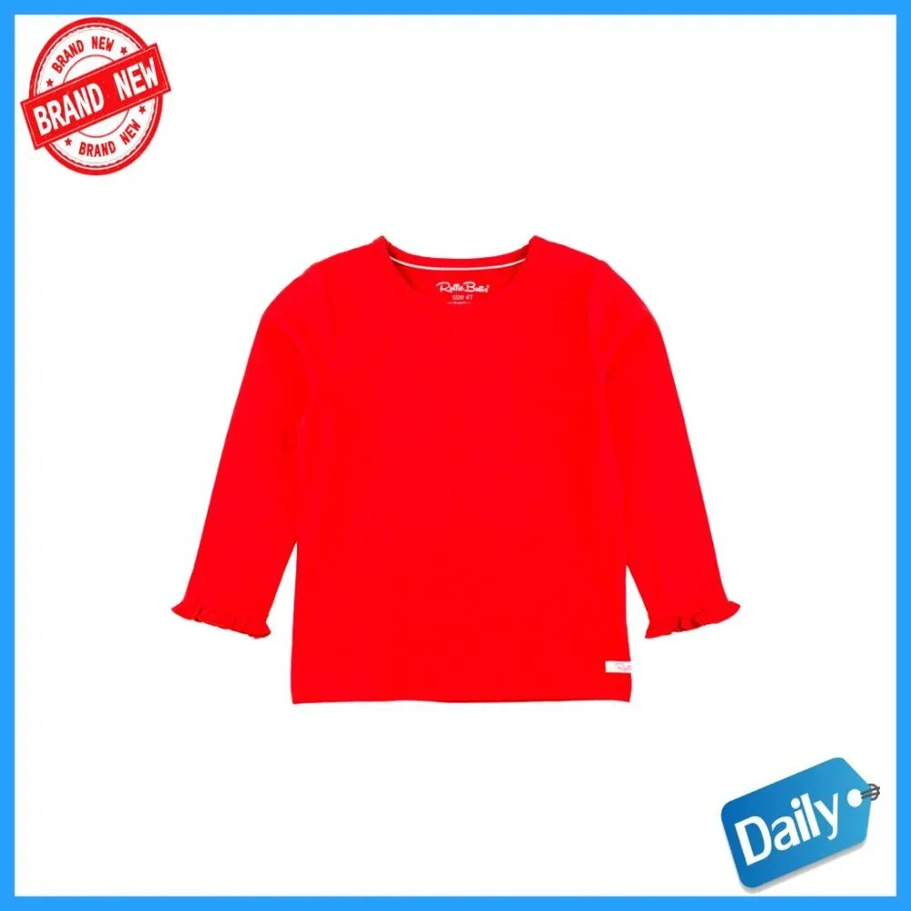 Toddler Girls Long Sleeve Ruffle Layering Tee Shirt Size 2T Knit